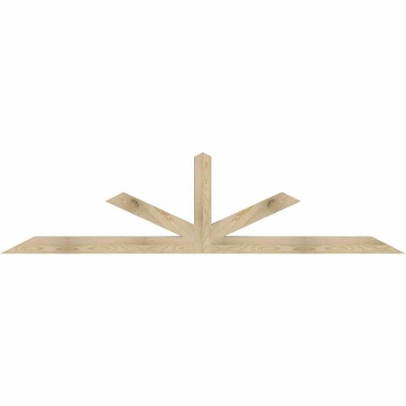 Ekena Millwork Saratoga Rough Sawn Timber Gable Bracket, Douglas Fir, 96"W x 24"H x 4"D x 4"F, 6/12 Pitch GBW096X24X0404SAR00RDF